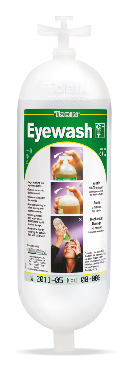 2388-L126 Outros artigos de Proteção Duches e lava olhos botella de repuesto de 1 litro para estaciones lavaojos.