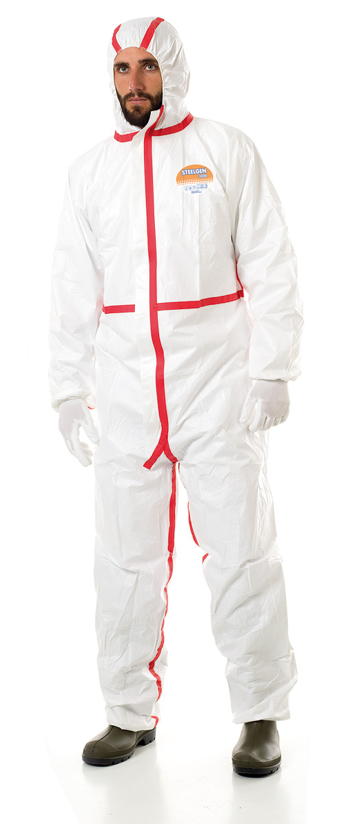 1188-B456 PRO Disposable Clothing Chemical regulation STEELGEN 3000
Disposable chemical risk diver type 4, 5 and 6. BiologicalProtection (EN14126). Antistatic (EN1149-5) and protectionagainst radioactive particles (EN1073-2).
