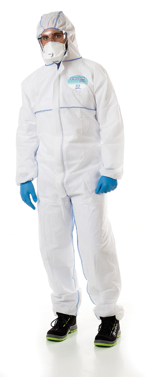 1188-B56 Disposable Clothing STEELGEN - Chemical regulation STEELGEN 500B
Disposable chemical risk diver type 5 and 6.