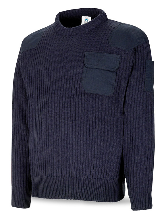 1288-JNA Pluie et Froid Jerseys - Sweat-shirts Pull 680 g style policier Coloris bleu marine. 100% acrylique