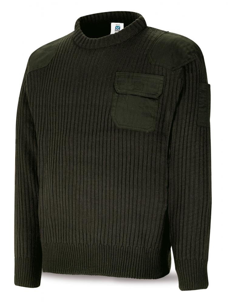 1288-JNV Pluie et Froid Jerseys - Sweat-shirts Pull 680 g. style policier Coloris vert. 100% acrylique