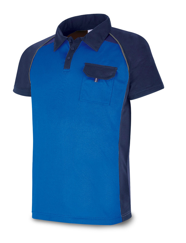 1288-POLAZA Workwear Pro Series Short sleeved  Polo. Royal blue/navy blue.