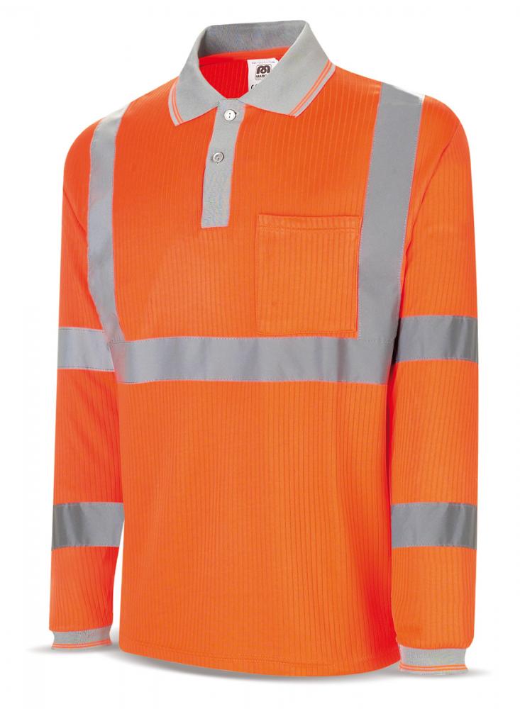 1288-POLFN/A High visibility Polos High visibility polo, with short sleeves and Orange / blue color.