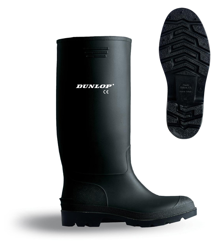1588-BAN Calzado de Seguridad Botas de agua Bota de agua PVC caña alta negra. Dunlop 380.