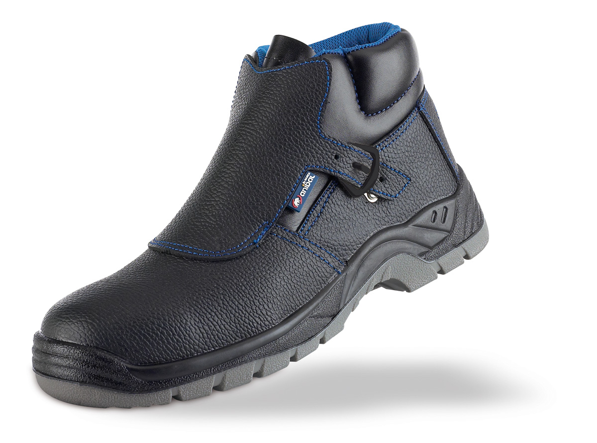 1688-BSO Chaussures de securite Basic Line Botte mod. 'VULCANO'. Botte microfibre noire Soudeur S1P avec semelle double densité en Polyuréthane