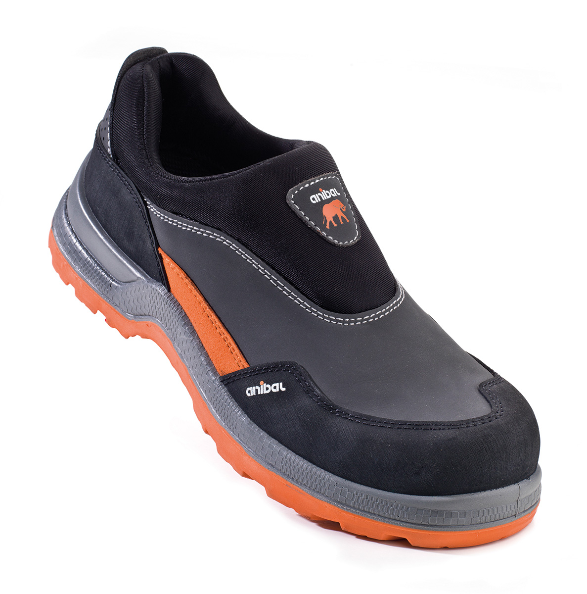 1688-ZA Safety Footwear Sporty  Mod. “ATENAS”. Moccasin style shoe of suede leather on S1P. Polyurethane double density SRC sole. 