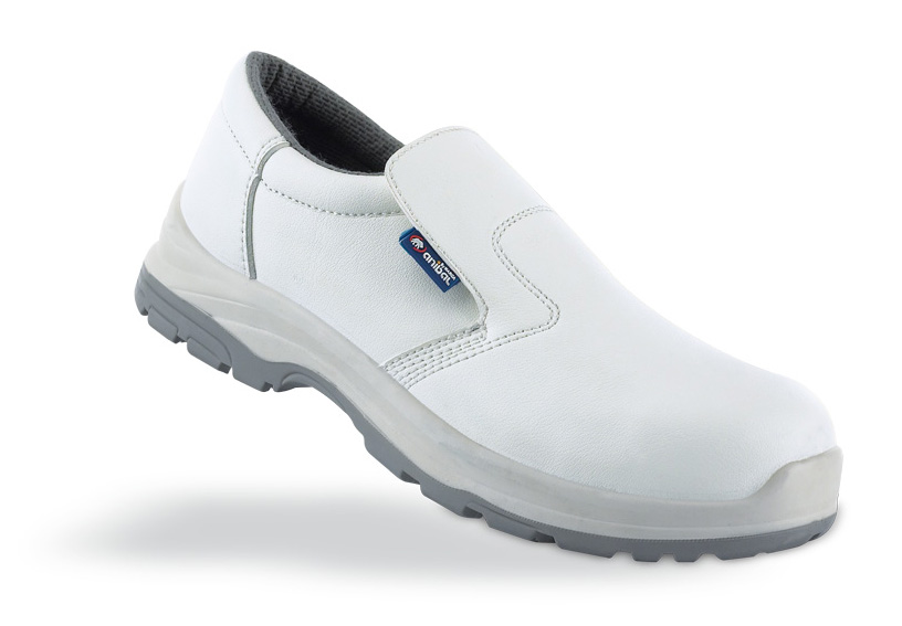 1688-ZBM PRO Safety Footwear Basic Line Shoe mod. 'ADRIATICO'. S2 microfiber moccasin style shoe 'Metal Free' white with dual density polyurethane sole.