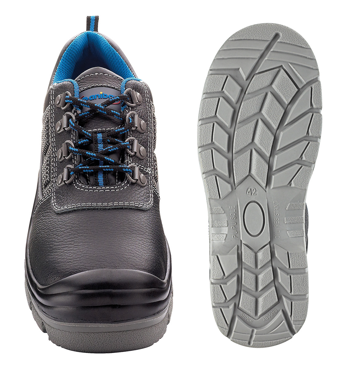 1688-ZRS3 Safety Footwear Metal Mod. 'LUCENTUM'. Black leather shoe on S3 with dual density polyurethane sole.