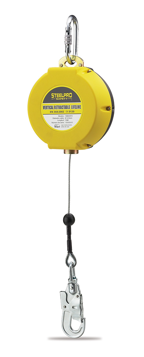 1888-B10 Height Protection Retractable gear 10 metre cable retractable fall arrest device.