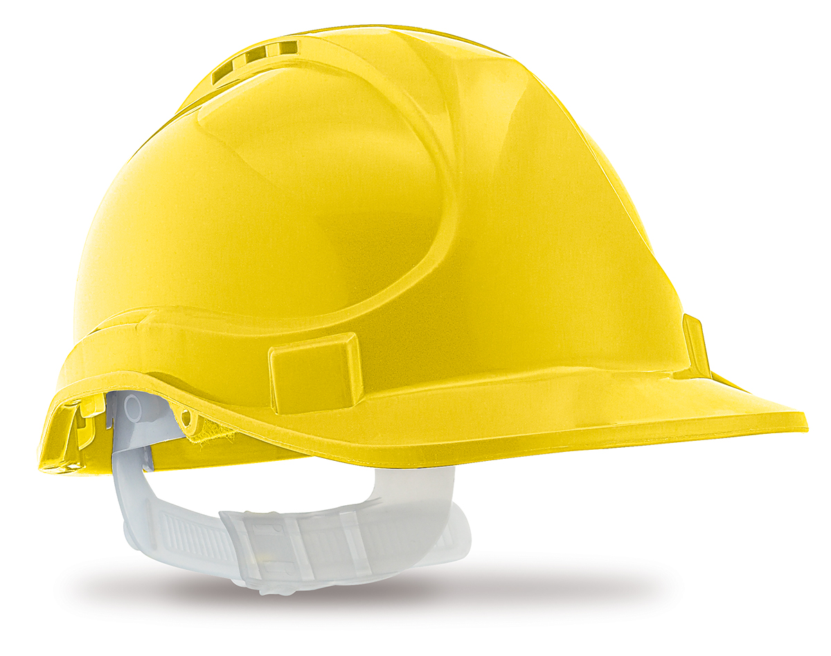 2088-CB Y Head Protection Helmets Mod. 'STRIKE'. Protective helmet with belt closure. Yellow