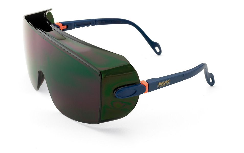2188-GVCV Eye Protection Universal mounted glasses Mod. 'CLARENCE'. Glasses type visit / eye-glasses cover panoramic, with adjustable lengths and pivoting eyepiece.