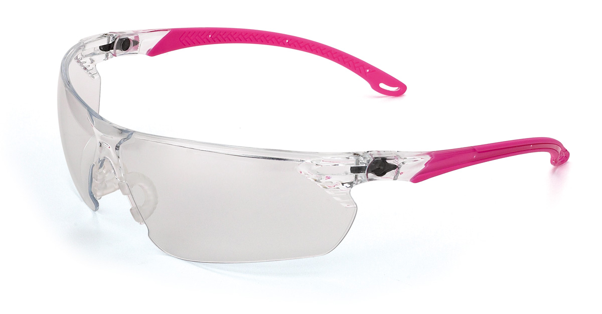 2188-GYC Eye Protection Universal mounted glasses Mod. “YTRIO (WOMAN)”. Ergonomic glasses with 3D wraparound design, designed especially for women. Very comfortable and lightweight, with a soft rubber nasal bridge. Ventilated and anti-slip. Pivoting temples (allow eyepiece angle inclination).