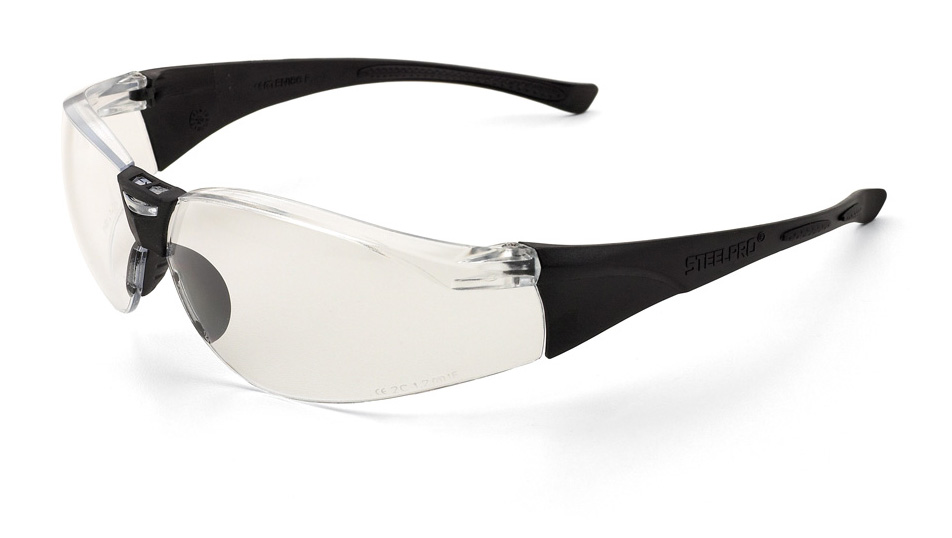 2188-GZ Eye Protection Universal mounted glasses Mod. “ZOOM”. Clear glasses with temple protection and flexible nose bridge.