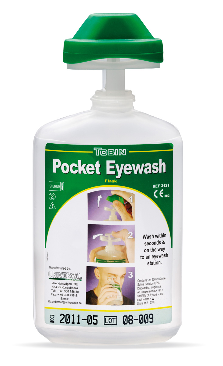 2388-L121 Otros artículos de protección Lava-ojos Frasco lavaojos de bolsillo de 200 ml. Tobin Eyewash.