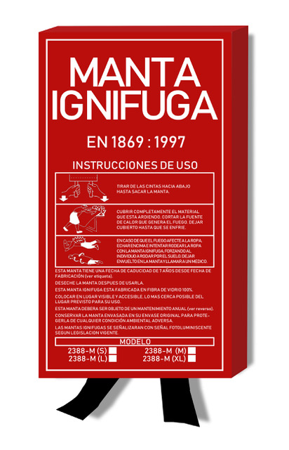 2388-M (L) Otros artículos de protección Mantas Ignífugas Manta ignífuga apaga-fuegos (1,20x1,80m)