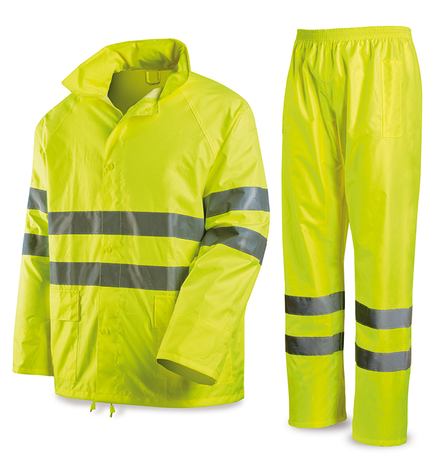 288TAFEYF High visibility  Rain Gear High Visibility yellow polyester water suit 135 g.