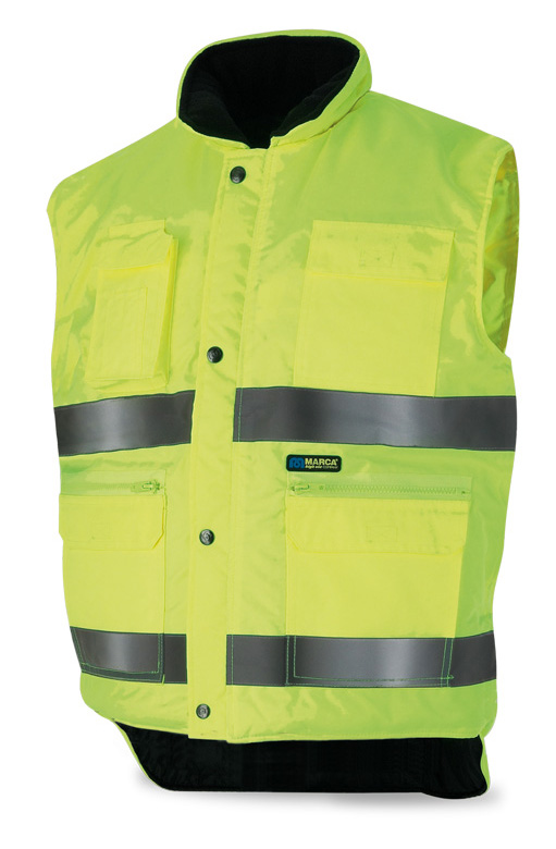 288-VMFY High visibility Jackets Multi-pocket vest. Yellow.