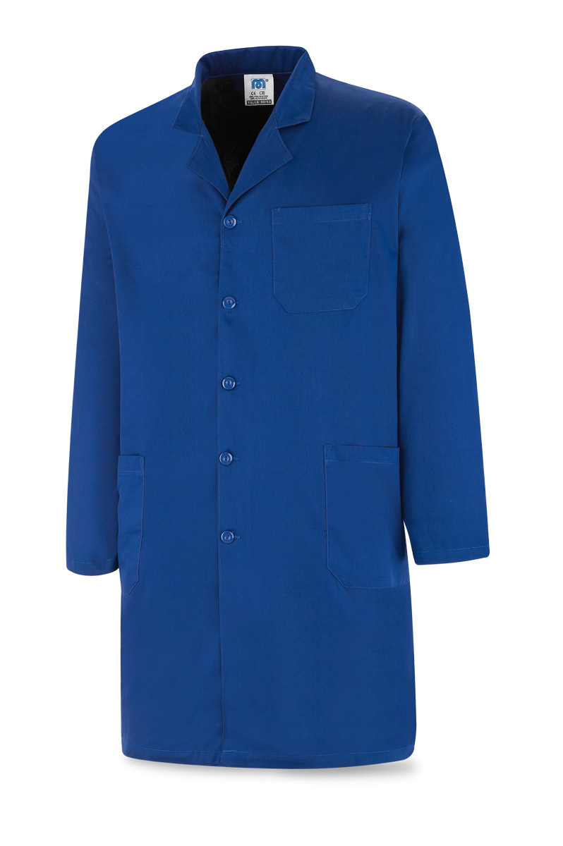 388-BAUA Workwear Basic Line Unisex tergal royal blue lab coat. 180 gr.