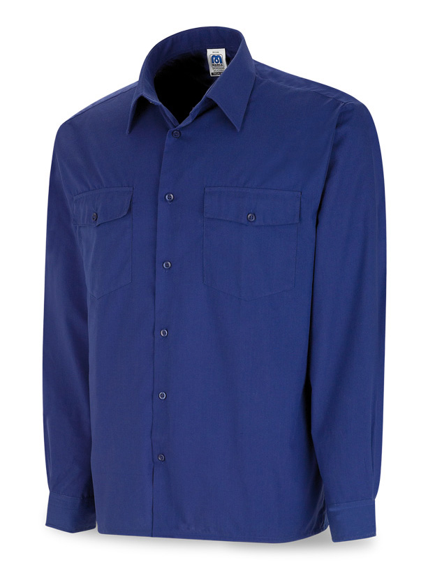 388-CAML Vestuario Laboral Camisas Manga comprida. Tergal. Cor azulina