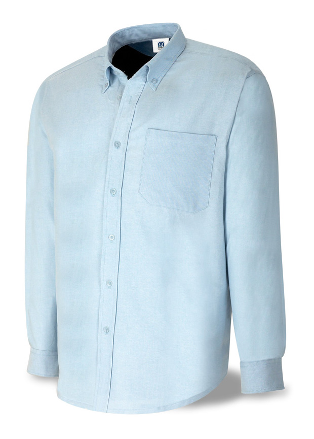 388-COML Vestuario Laboral Camisas Manga comprida. Camisa tecido OXFORD 100% algodão. Cor Celeste