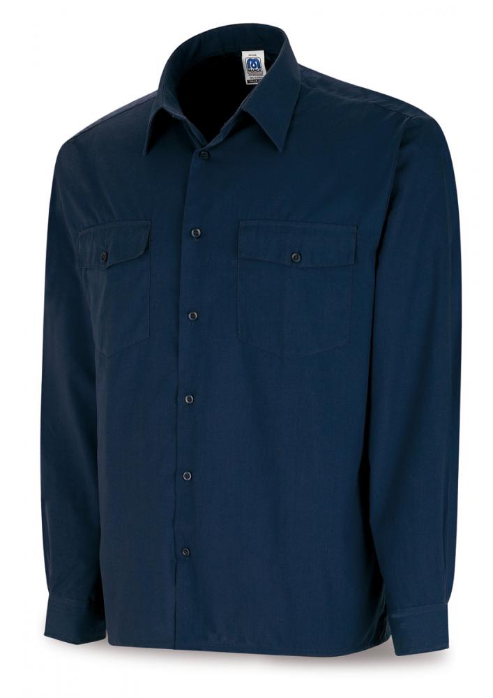 388-CZML Vestuario Laboral Camisas Manga comprida. Algodão. Cor azul marinho