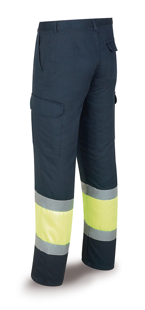 388-PFY/A High visibility Overalls Tergal pants. Yellow / blue.
