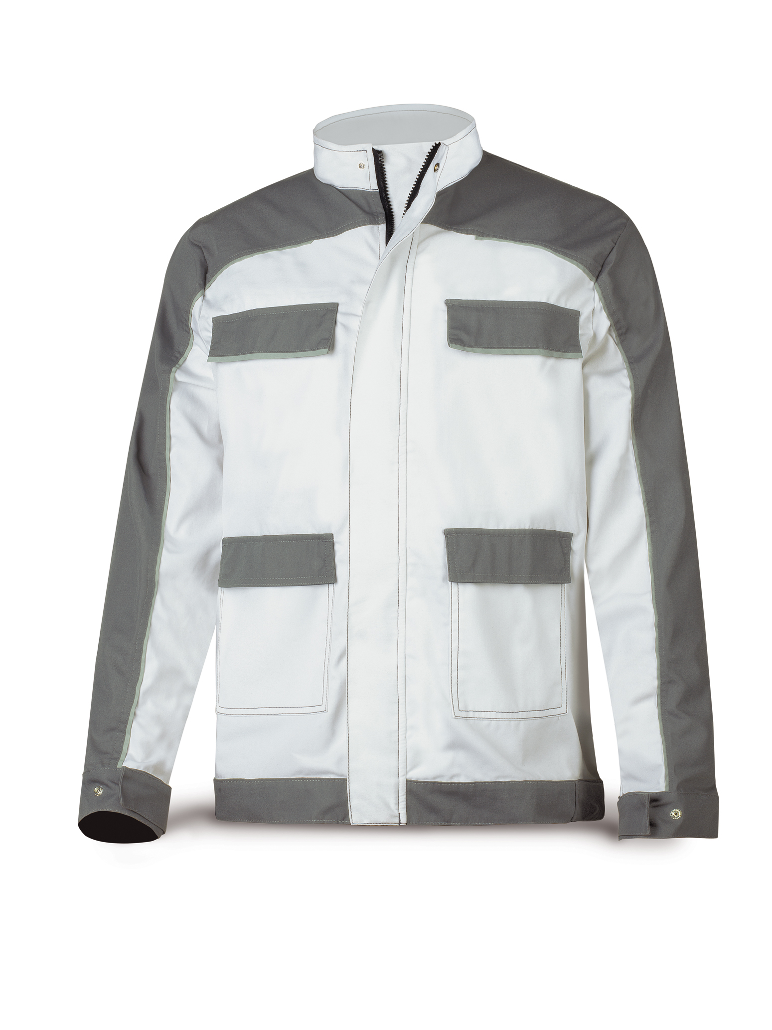 588-CBG Workwear Pro Series Tergal 245 gr. Canvas jacket. White/Grey.