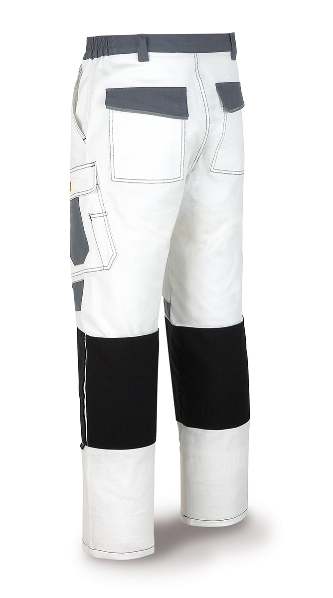 588-PBG Vetements de travail laboral Pro Series Pantalon toile tergal 245 g. Coloris blanc/gris