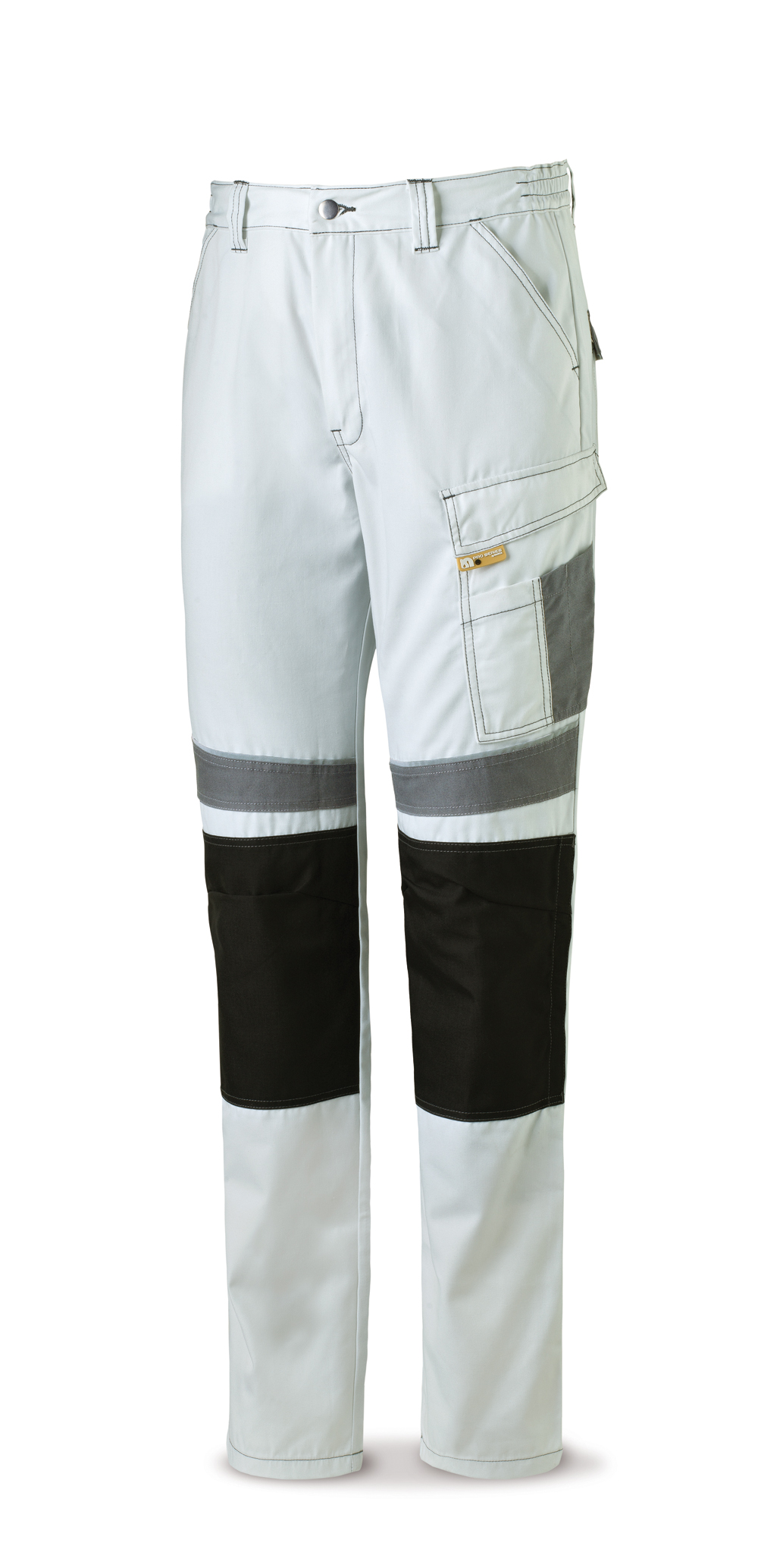 588-PBG Vestuario Laboral Pro Series Pantalón tergal canvas 245 g. Color blanco/gris.