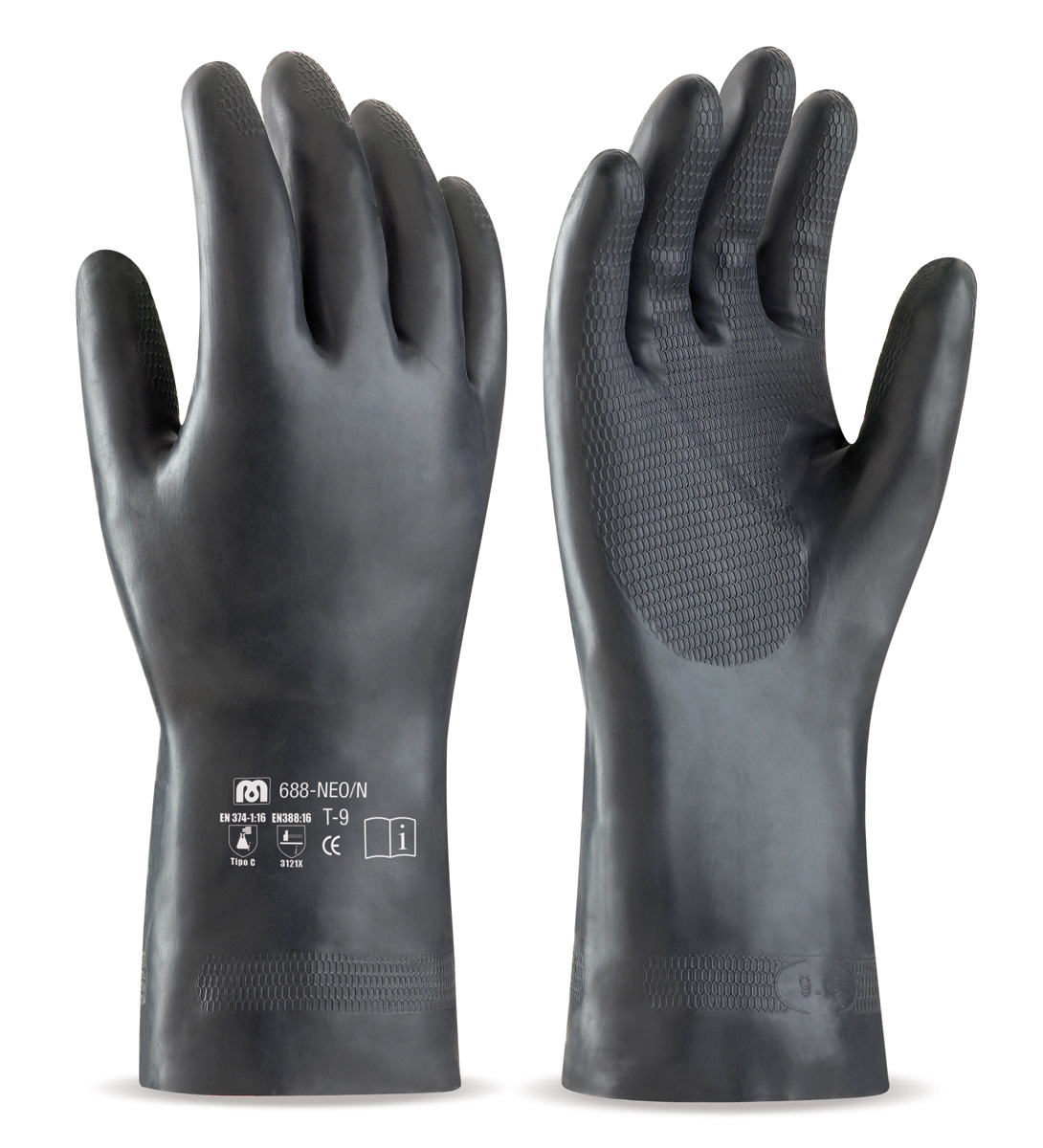 688-LB/N Work Gloves Neoprene Two-tone latex glove with neoprene reinforcement for chemical and mechanical hazards.